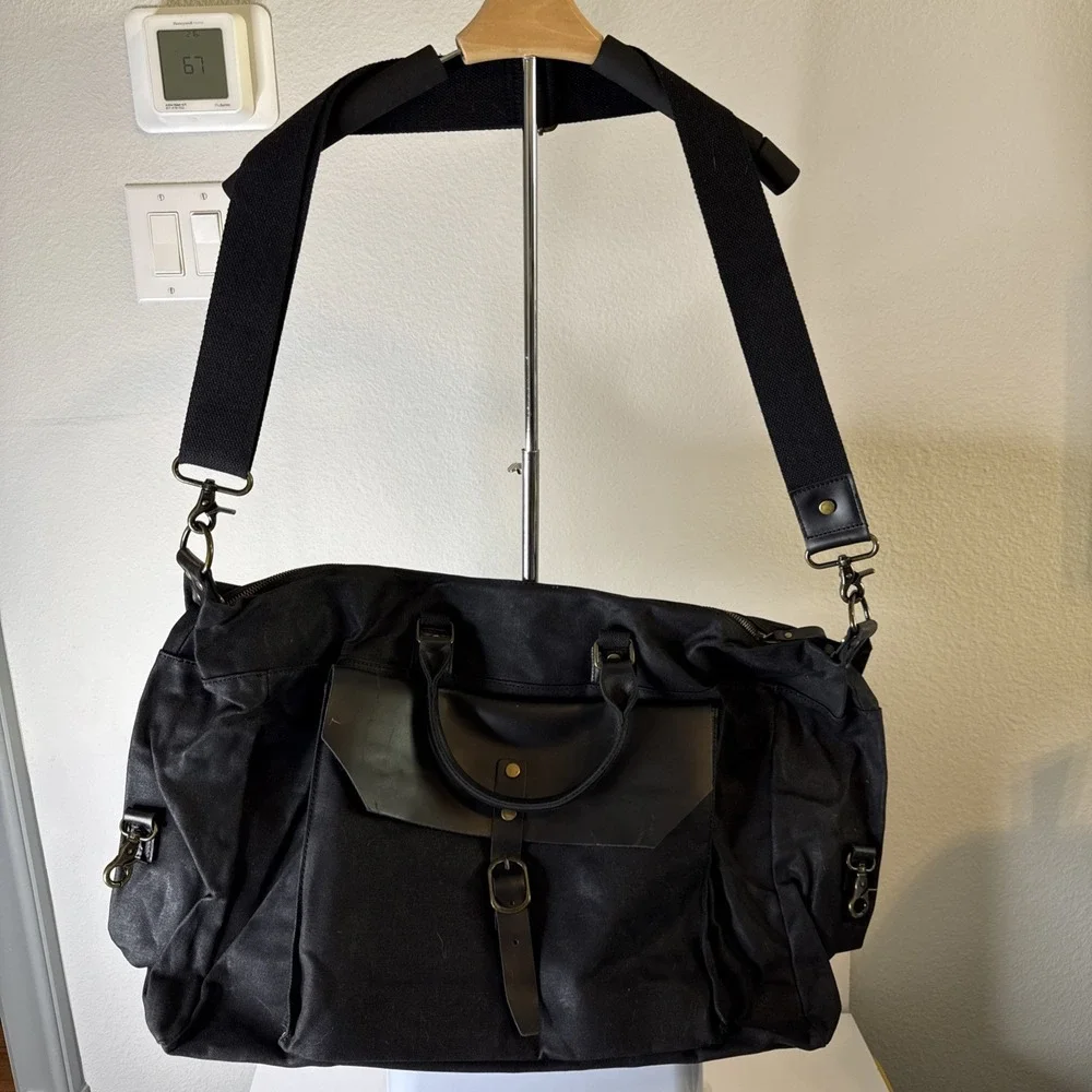 Soaeon Duffle Bag Waterproof‎ Canvas With Genuine Leather